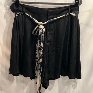 Sash Belt Satin Shorts